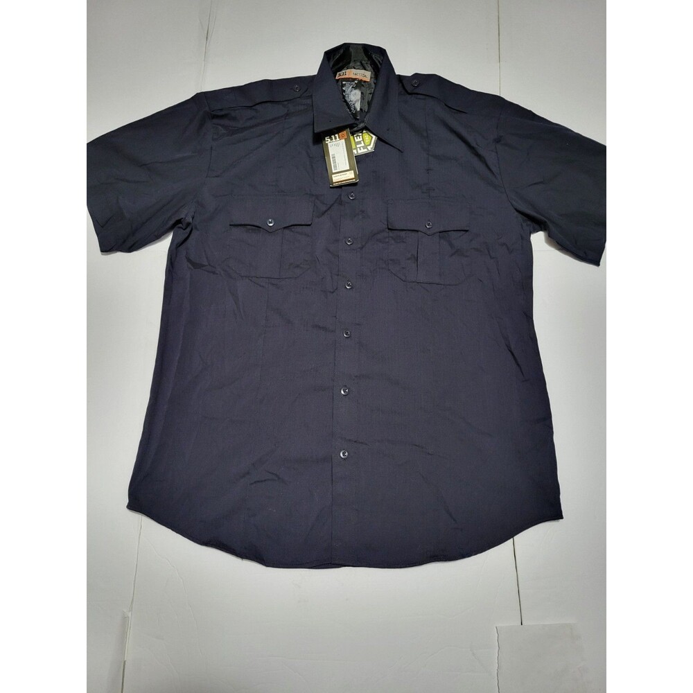 (#18) 5.11 SHORT SLEEVE BUTTON DOWN SIZE MEN'S XL Black Flex-Tac